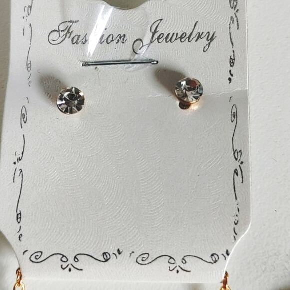 2pc Fashion Handcuff Necklace + Crystal Earrings Set - Picture 6 of 9